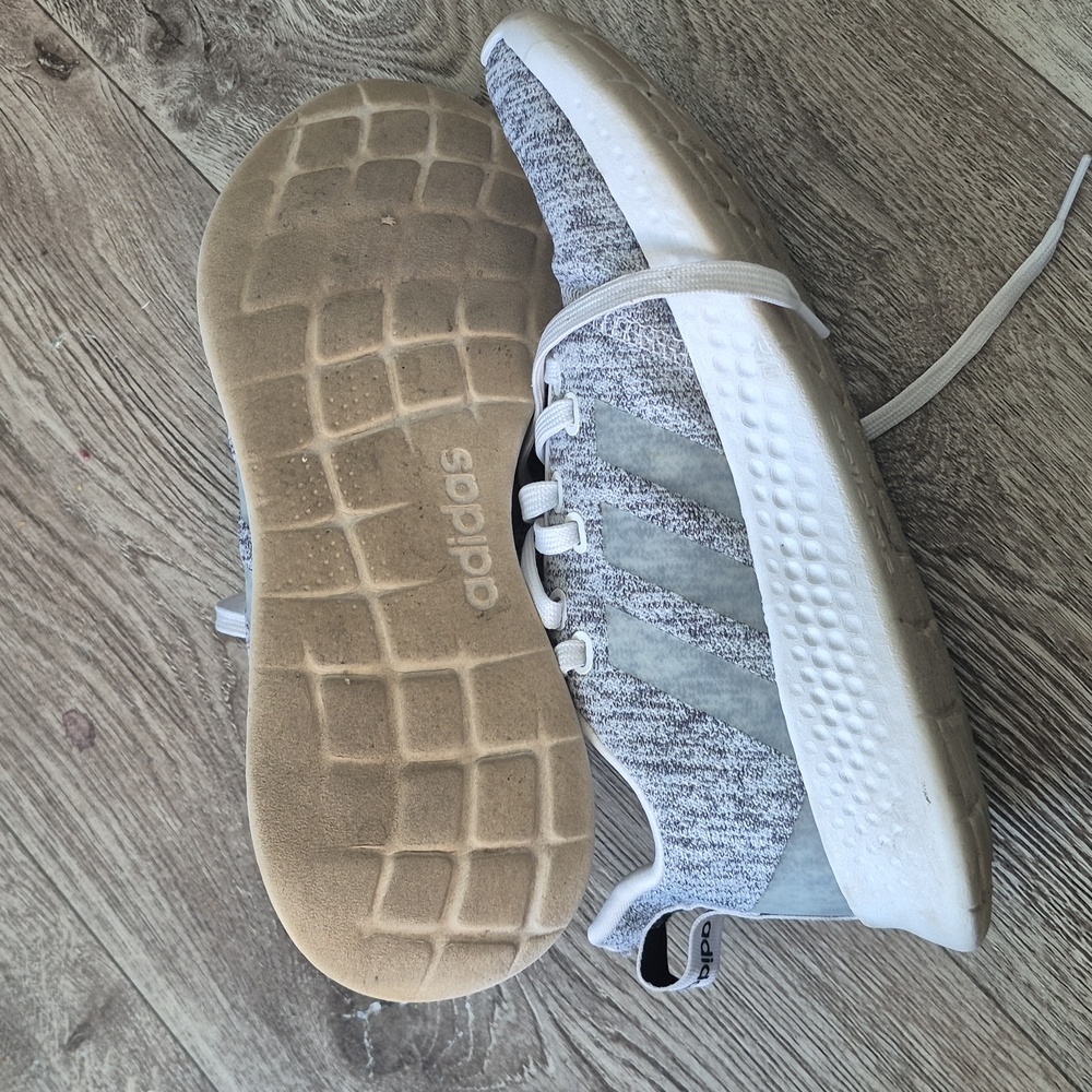 Adidas Light Gray Knit Running Shoes - Picture 4 of 4